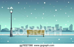 Vector Illustration - Winter city park. EPS Clipart ...