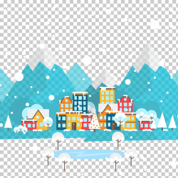Snowflake Winter Poster, snowy city PNG clipart | free ...
