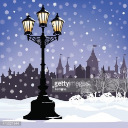 Winter landscape. City park snowy alleyway. Clipart Image ...