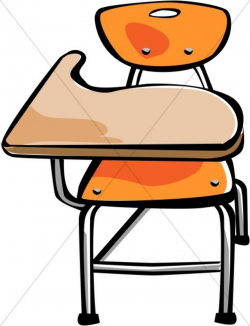 Orange Student Desk | Christian Classroom Clipart