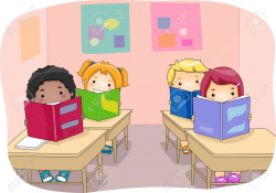 Kids Reading Books In Classroom Clipart & Free Clip Art Images ...