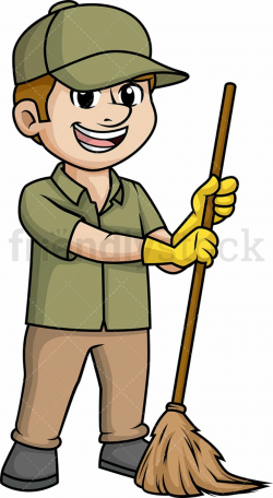 Man Sweeping The Floor With Broom in 2019 | Creative poster ...