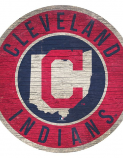 FAN CREATIONS Cleveland Indians Round State Sign