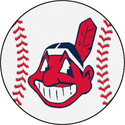 FANMATS MLB Cleveland Indians White 2 ft. x 2 ft. Round Area Rug