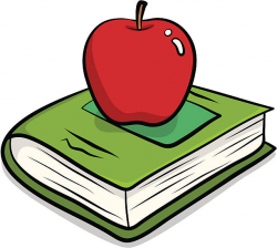 Apple With Books Clipart