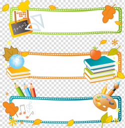 Three assorted-color-and-design border graphics, School ...