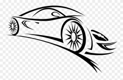 Sports Car Clipart Black And White - Car Vector Logo Png ...