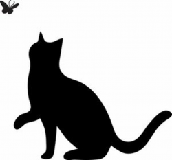 Free Cat Clip Art Image: clip art silhouette of a cat pawing ...