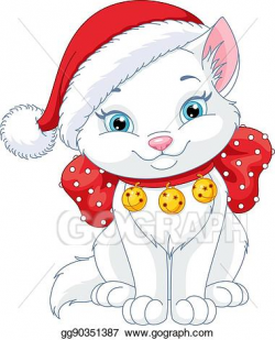 Vector Art - Christmas cat. EPS clipart gg90351387 - GoGraph