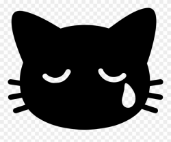 Android Emoji 1f63f - Cat Emoji Black And White Clipart ...