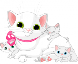 Mama Cat and Kittens | White cats, Mama cat, Baby animal ...