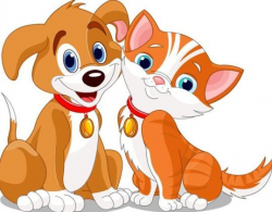 Cute dog with cat vector illustration 02 | Cute cats, dogs ...