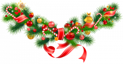 Transparent Christmas Pine Garland with Ornaments Clipart | Gallery ...