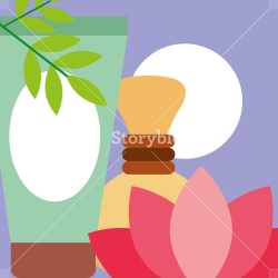 lotion massage hot compress flower spa wellness vector ...