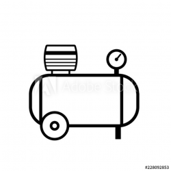 Air compressor outline icon. Clipart image isolated on white ...