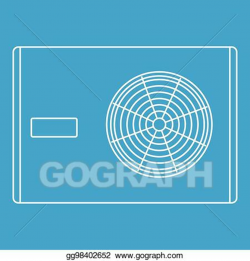 Vector Clipart - Air compressor icon, outline style. Vector ...