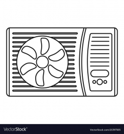 Outdoor air conditioner fan icon outline style
