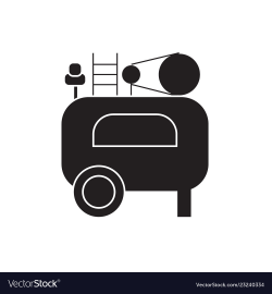 Air compressor black concept icon air
