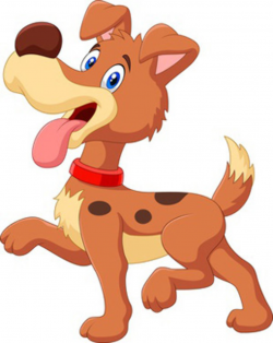 Prancing Cartoon Dog - Dogs Clip Art Pictures