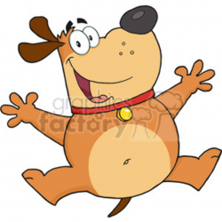 5230-Happy-Fat-Dog-Jumping-Royalty-Free-RF-Clipart-Image clipart.  Royalty-free clipart # 386215