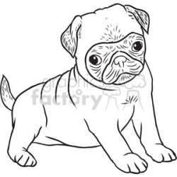 pug puppy vector RF clip art images clipart. Royalty-free clipart # 397085