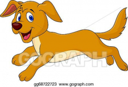 EPS Illustration - Cute dog running . Vector Clipart ...