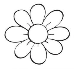 Flower Clipart Black And White Simple Easy