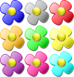 4816 colorful flowers clipart | Public domain vectors