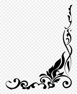 Crochet Clipart Border - Black And White Floral Border Png ...