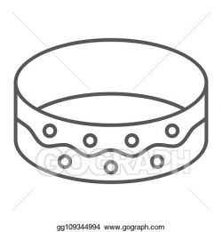 Vector Clipart - Bracelet thin line icon, jewellery and ...