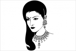 Indian Lady Clipart Black And White