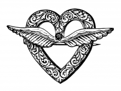 Heart Shaped Brooch Clip Art - Old Design Shop Blog