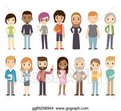 EPS Vector - Cartoon diverse people. Stock Clipart ...