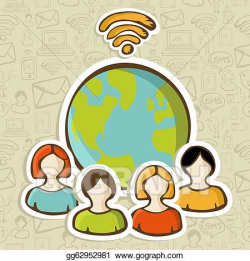 Vector Art - Internet diversity people global connection ...