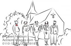 Clipart Image of Simple Line Drawing of a Group of People ...