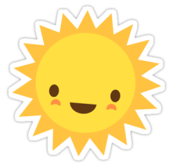 Cute kawaii sun cartoon character\' Sticker by Mhea | Cartoon ...