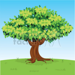 vector cartoon big tree clipart. Royalty-free clipart # 387191