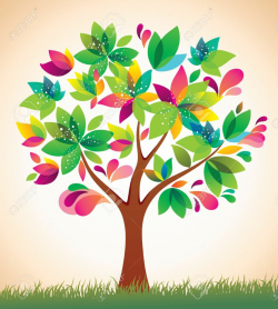 Stock Vector | Colorful trees, Flower doodles, Tree art
