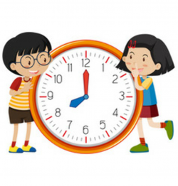 Cute children clock template
