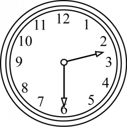Black and White Half Past the Hour Clock Clip Art - Black and White ...