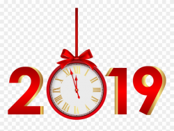 Happy New Year 2019 Png Hd , Png Download - Wall Clock Clipart ...