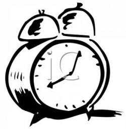 Classic Old-Fashioned Alarm Clock - Royalty Free Clipart Picture