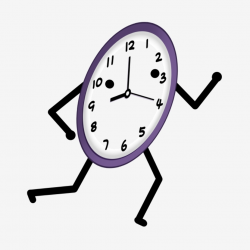 Running Dial Clock Illustration, Anthropomorphic Style, Time Scale ...