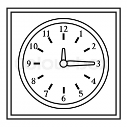 Square clock clipart black and white 4 » Clipart Portal