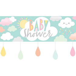 Giant Happy Clouds Baby Shower Banner 60in x 20in | Party City