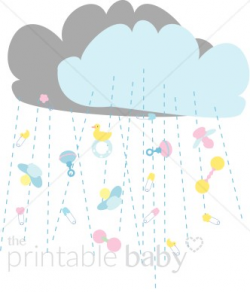 Raining Baby Rattles and Pacifiers Clipart | Baby Clipart