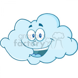Royalty Free RF Clipart Illustration Happy Cloud Cartoon Mascot Character  clipart. Royalty-free clipart # 396899