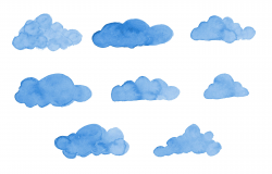 8 Blue Watercolor Cloud (PNG Transparent) | OnlyGFX.com