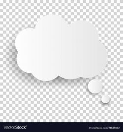 Cloud icon white thought bubble on transparent