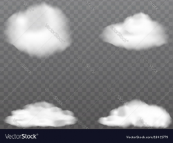 Realistic clouds on transparent background